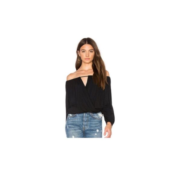 krisa Tops - krisa Off Shoulder Surplice Top from Revolve XS